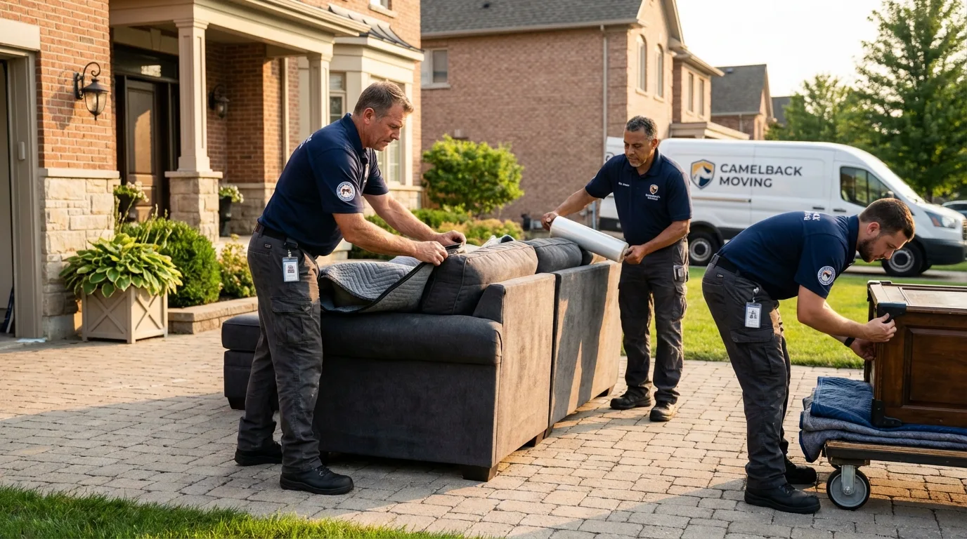Large estate moving crew wrapping furniture in East Prairie, MO