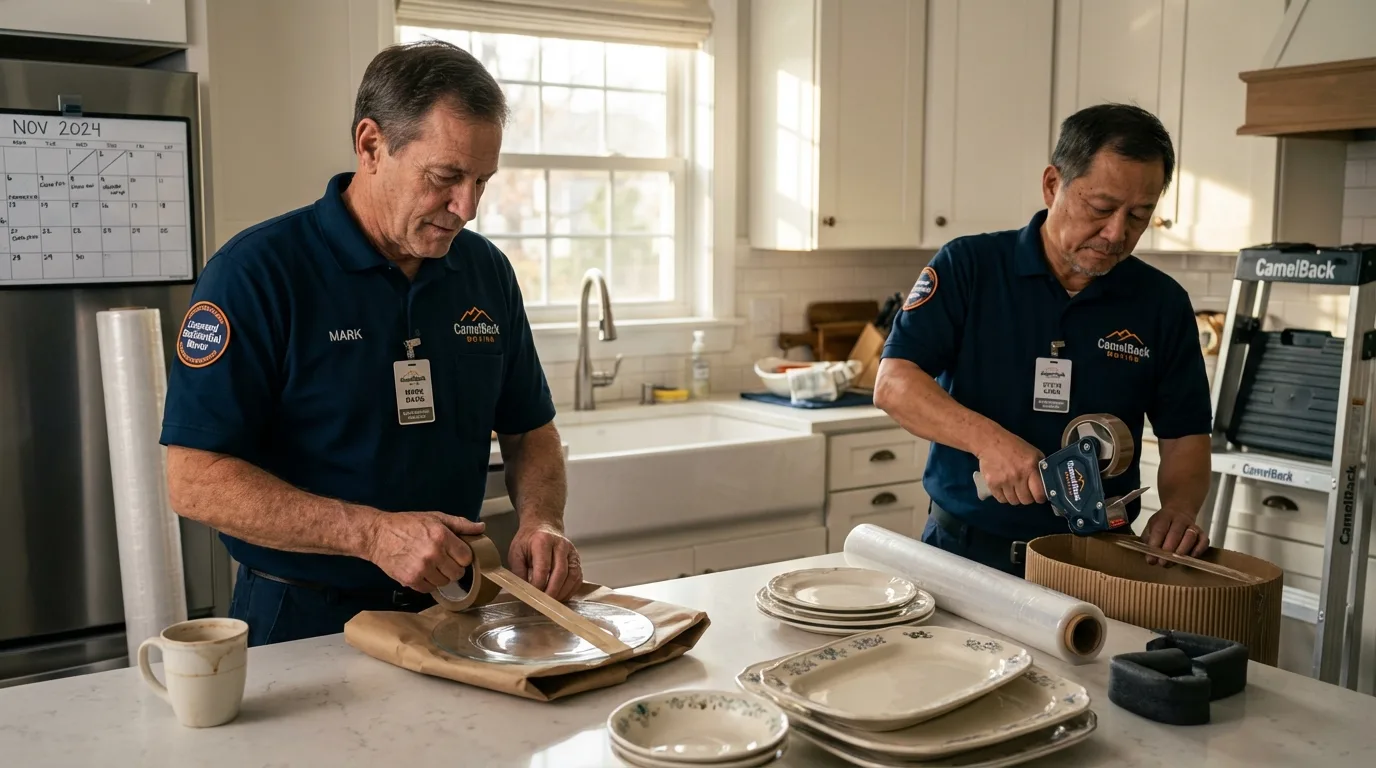Professional crew packing kitchen dishware in East Prairie, MO